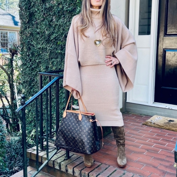 FIRM PRICE!⭐From⭐️PARIS⭐Fabulous 2 Piece Sweater Knit Tank Dress and Sweater Set - Picture 6 of 9